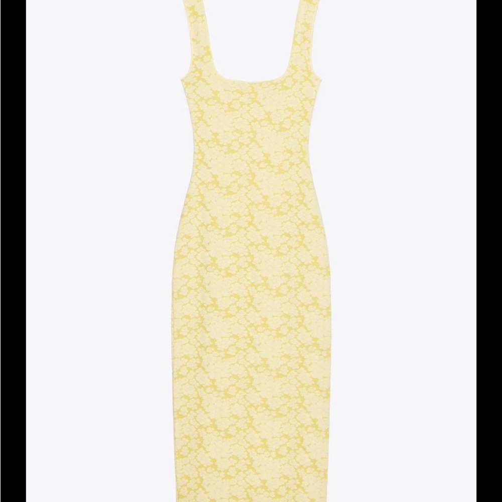 Yellow Floral Midi Dress